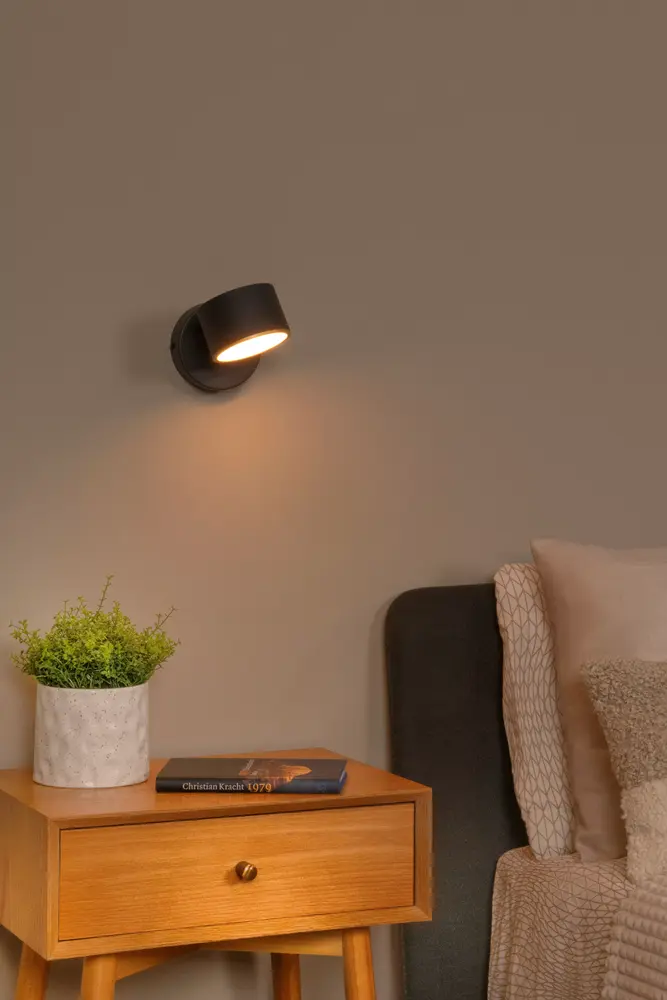 Lucide LED Wandlamp Zwart – 9W – 2700K Extra Warm Wit – Dimbaar – Modern Design Lucide LED Wandlamp Zwart – 9W – 2700K Extra Warm Wit – Dimbaar – Modern Design