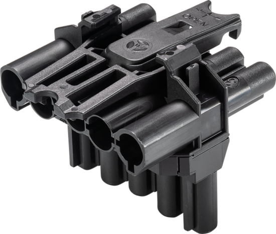 LCB Wieland GST18i5 T-Splitter 5-polig Zwart - 1x In / 2x Uit - 20A - 250/400V - IP20/IP40 LCB Wieland GST18i5 T-Splitter 5-polig Zwart - 1x In / 2x Uit - 20A - 250/400V - IP20/IP40