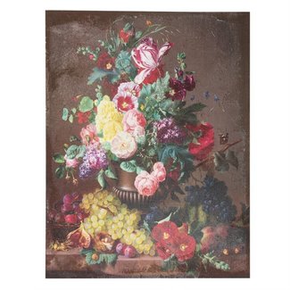 Clayre & Eef Clayre & Eef Schilderij met bloemen en fruit 60*3*80 cm 50629