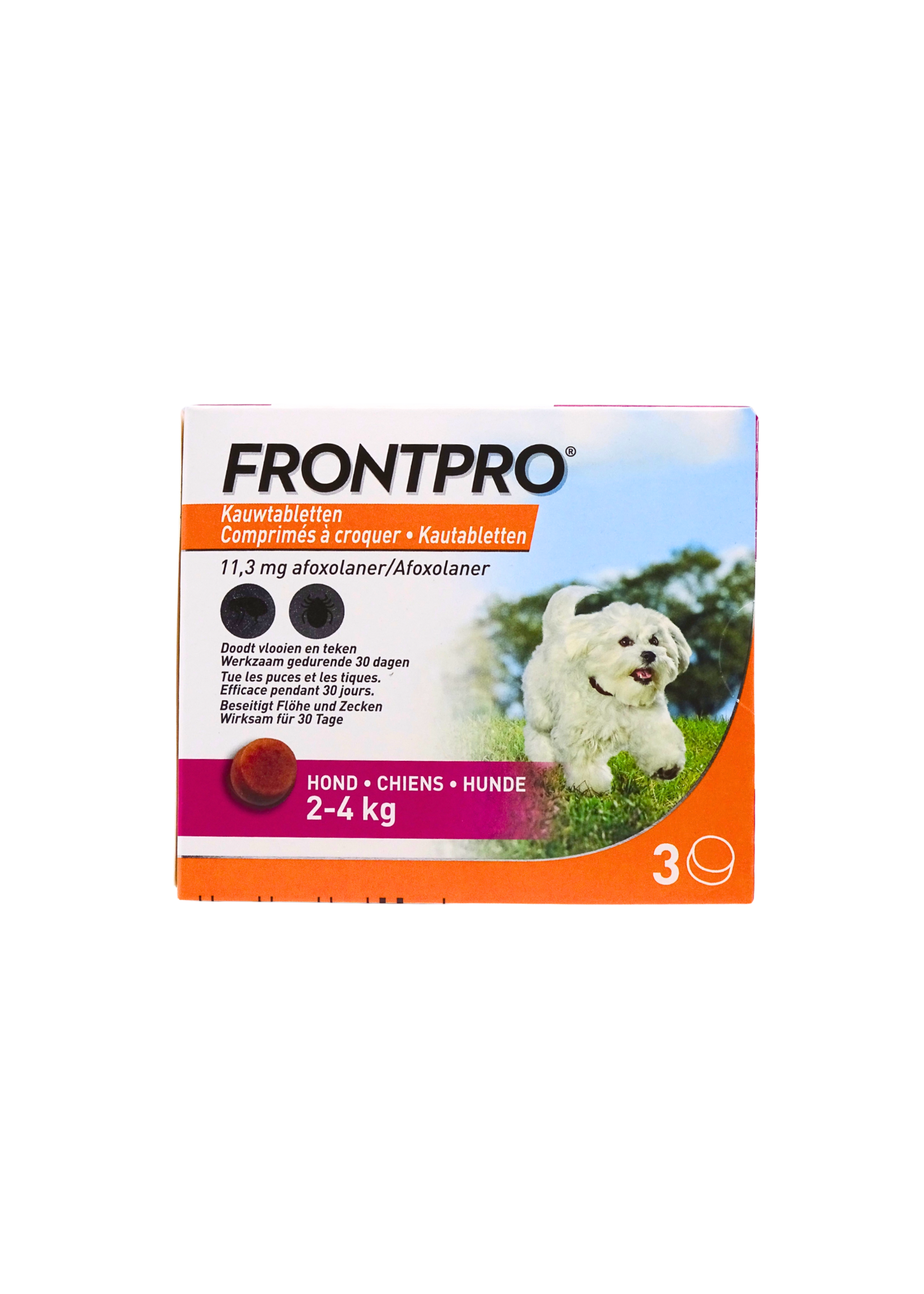 Frontpro 68mg Chiens de 10-25kg 3 Comprimés à Croquer