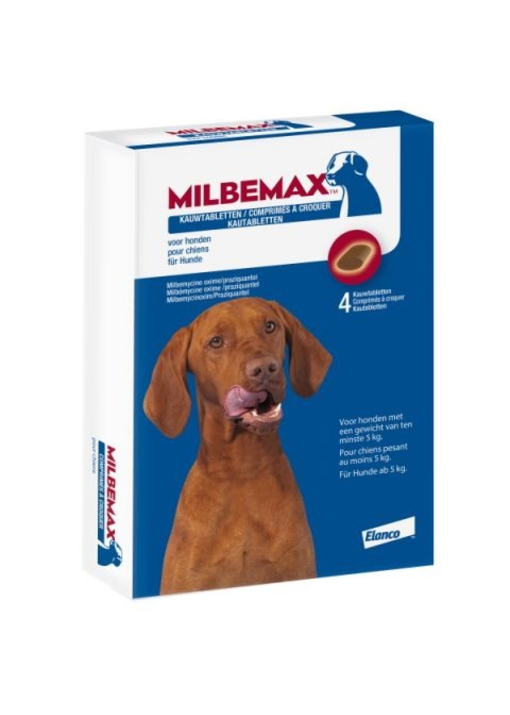 Hond 4 tabl. 12,5/125 mg | Ontwormingstabletten voor grote honden vanaf 5 kg