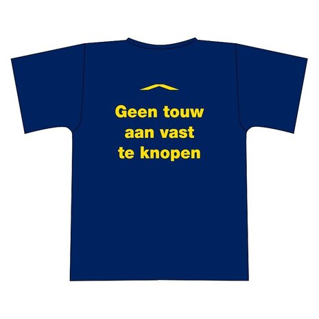 "Geen touw aan vast te knopen" tshirt