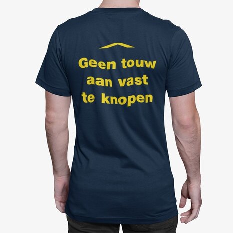 "Geen touw aan vast te knopen" tshirt