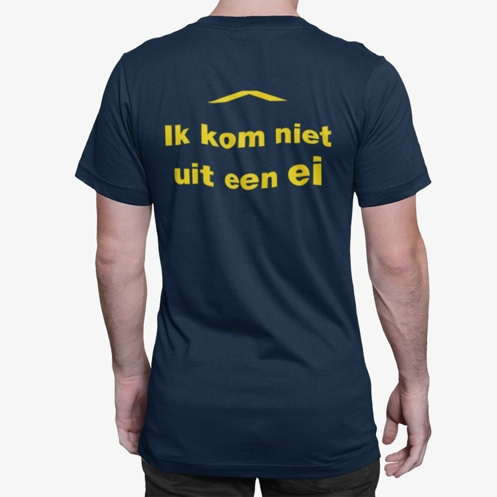 "ik kom niet uit een ei" tshirt