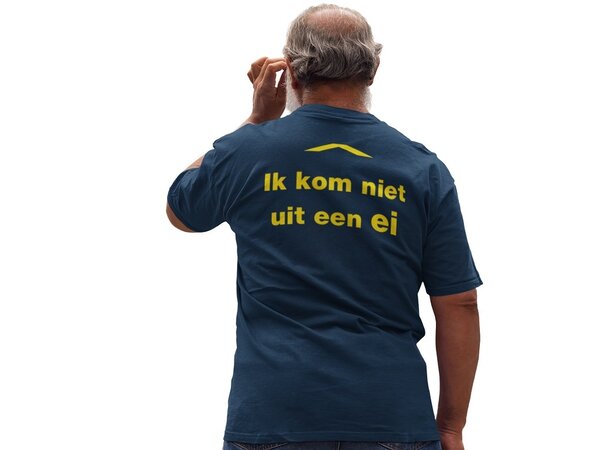"ik kom niet uit een ei" tshirt