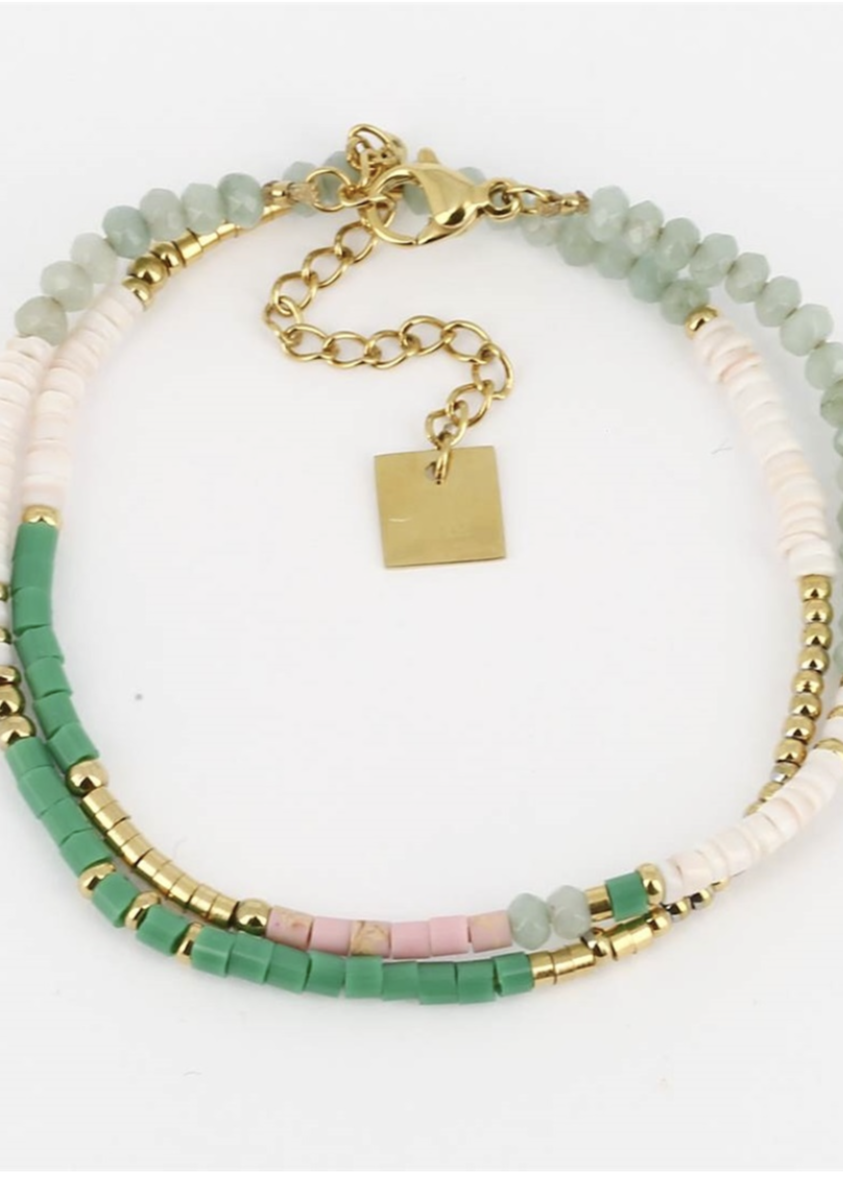 ZAG Bijoux Beads Wrap Bracelet - Green