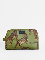 WOUF Olive Leopard Large Toiletry Bag
