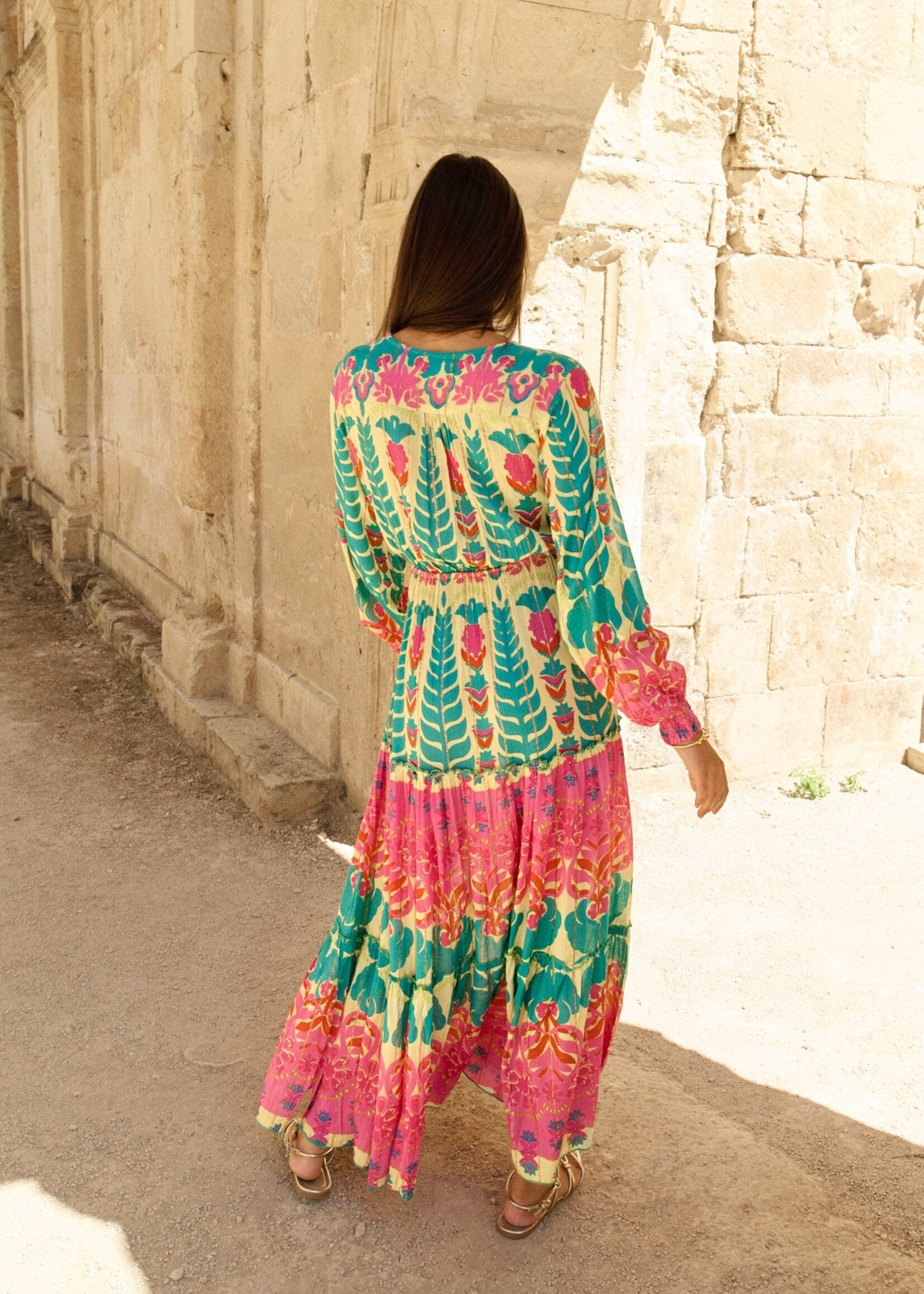 Piti Cuiti IPANEMA AQUA DRESS WITH SLEEVES