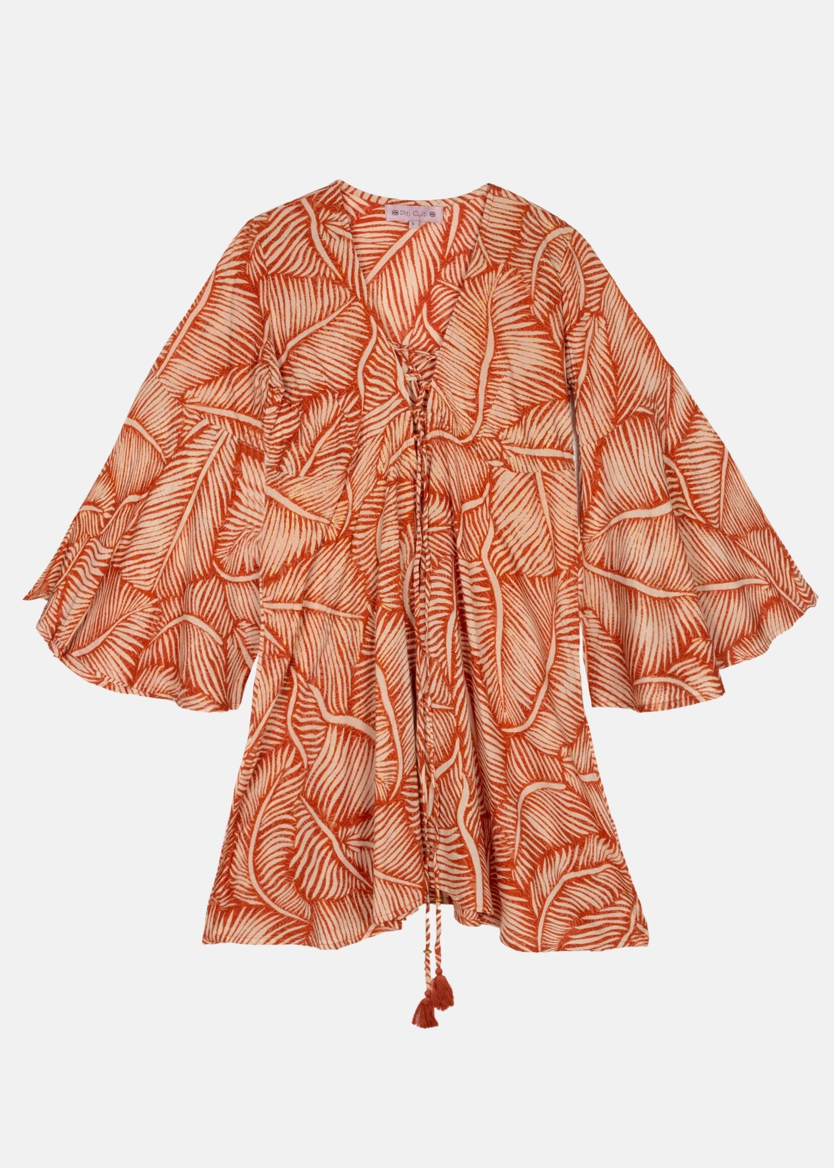 Piti Cuiti PALM BROWN SHORT DRESS