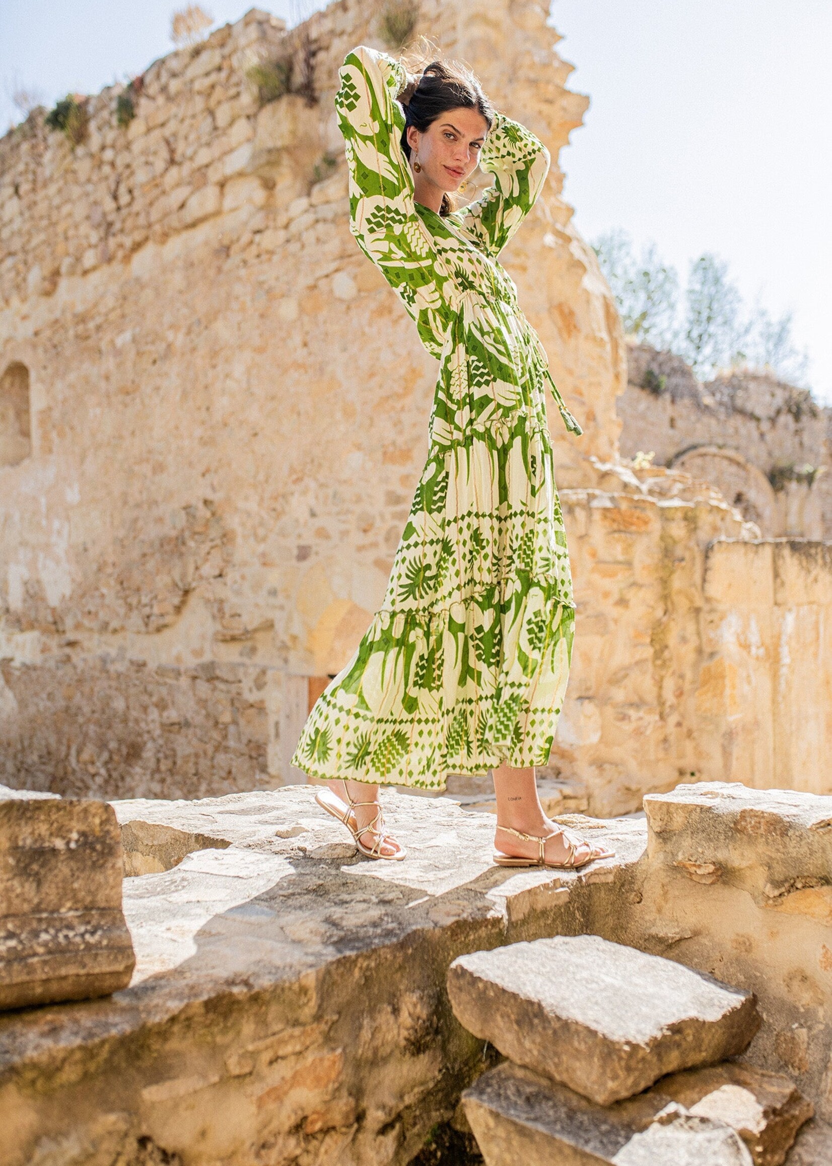 Piti Cuiti ACAPULCO GREEN LONG DRESS