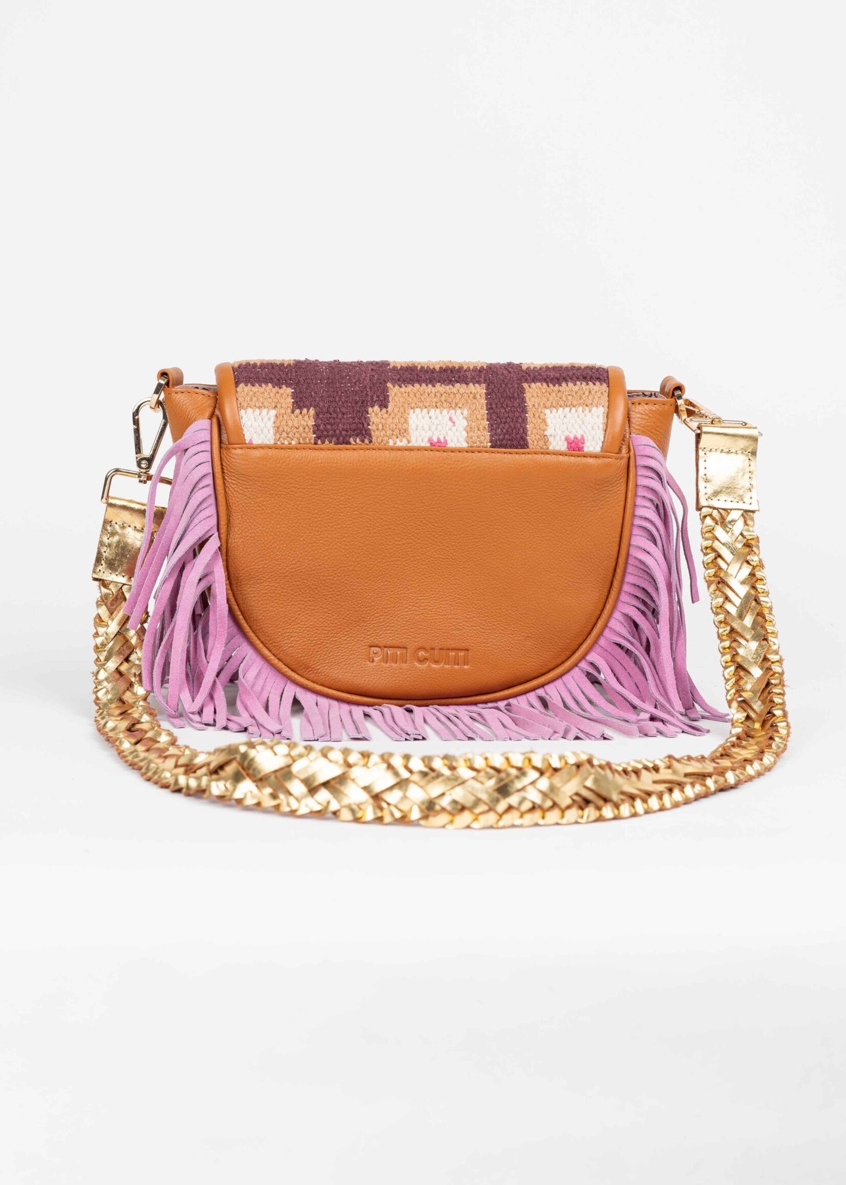 Piti Cuiti MEDELLIN BROWN PINK SHOULDER BAG