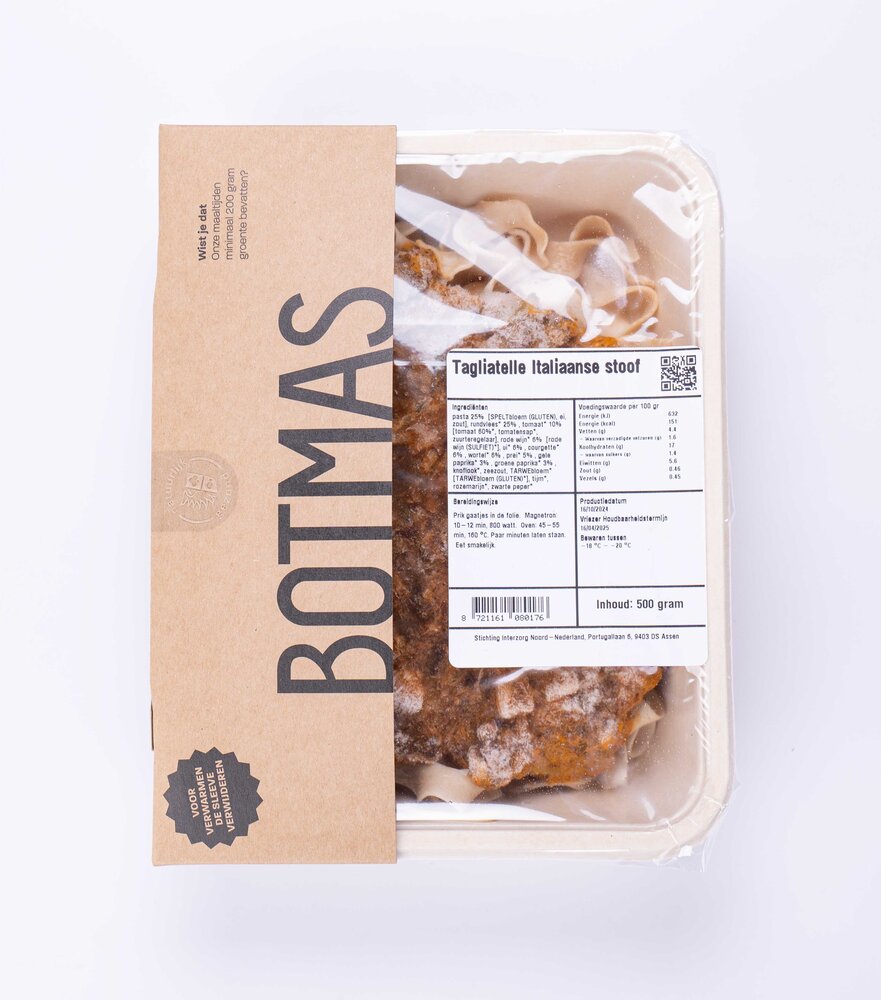 Botmas Spelttagliatelle Italiaanse stoof - 500 gram Botmas Spelttagliatelle Italiaanse stoof - 500 gram