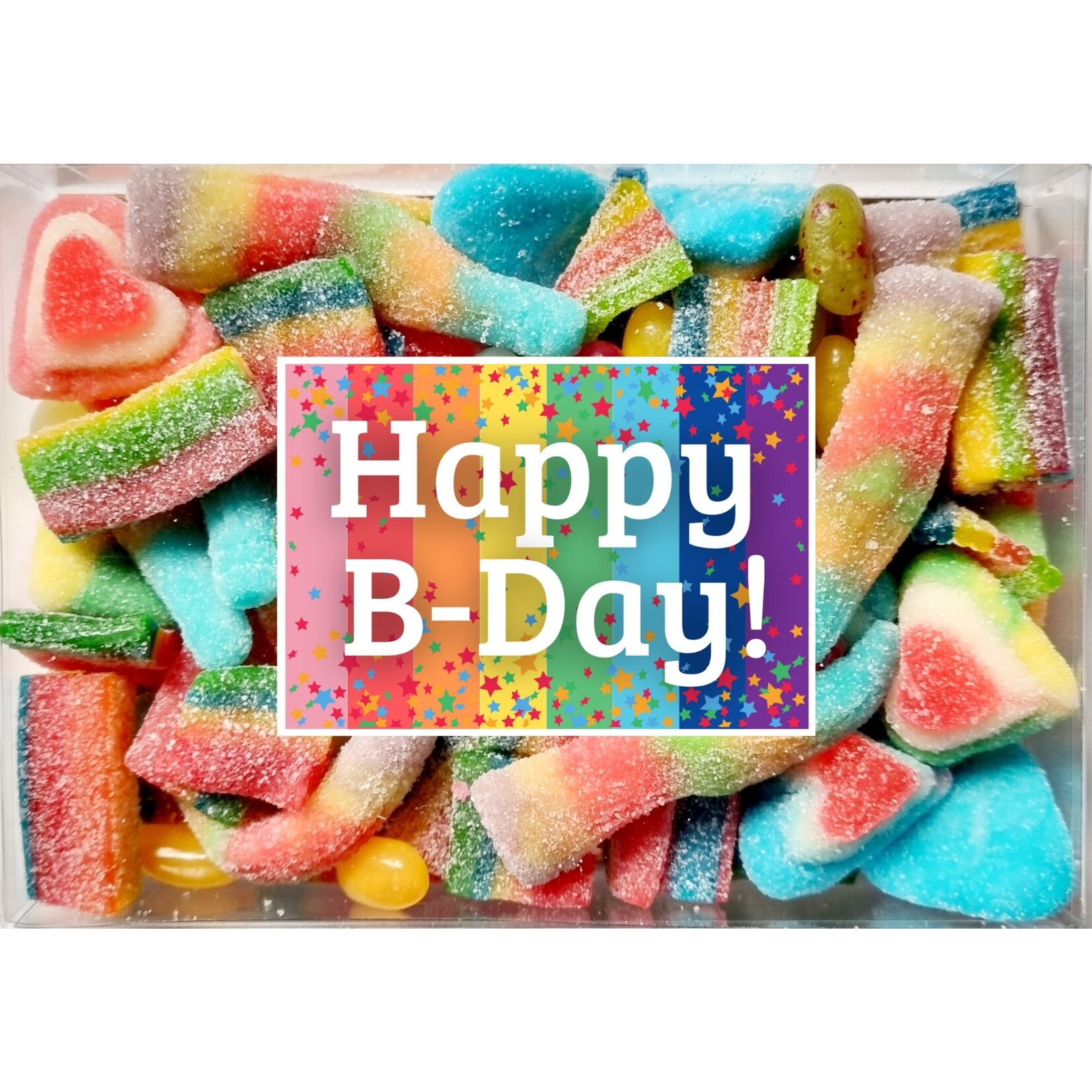 ZoeteGroet Snoepdoosje Regenboog: Happy B-Day!