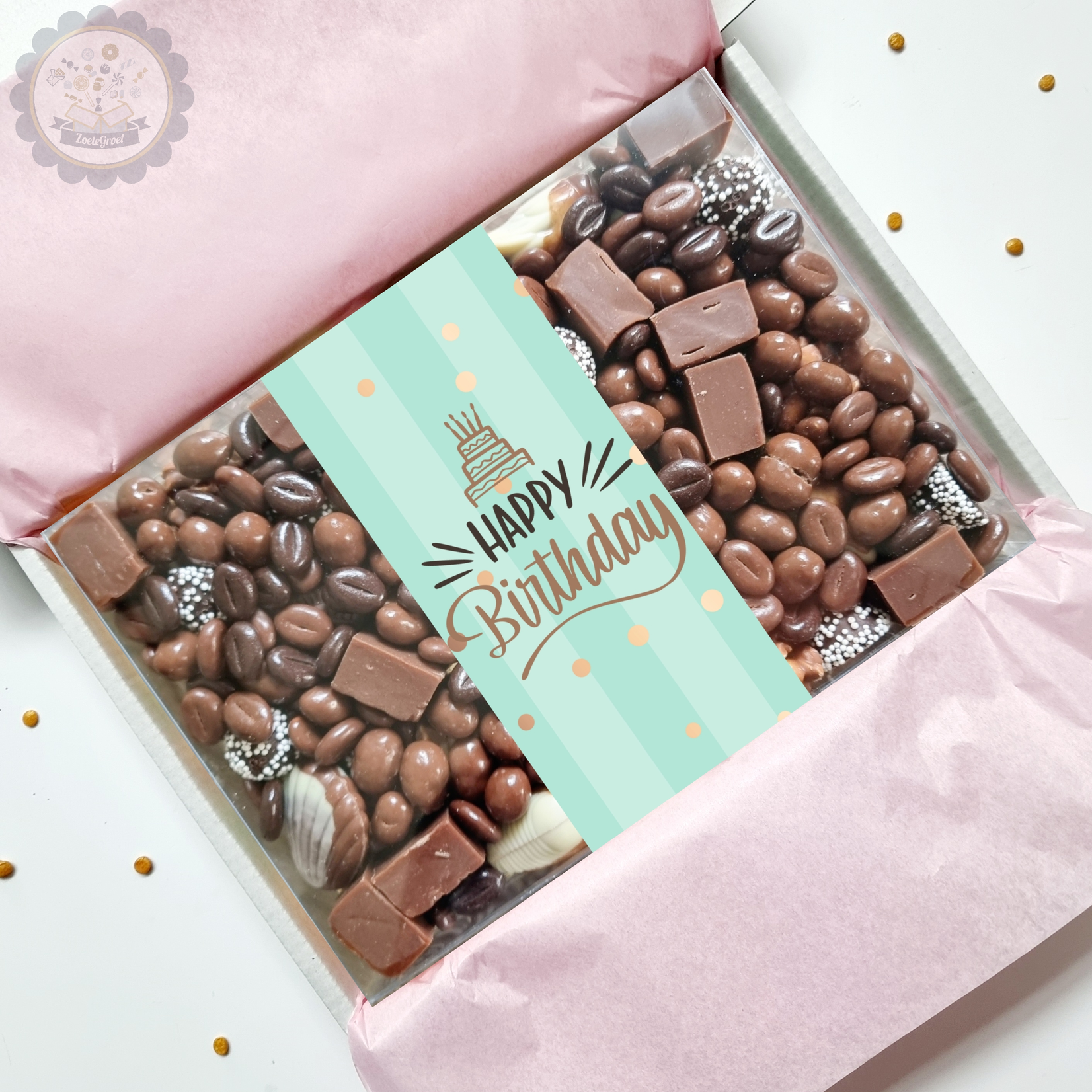 ZoeteGroet Medium Chocobox: Happy Birthday