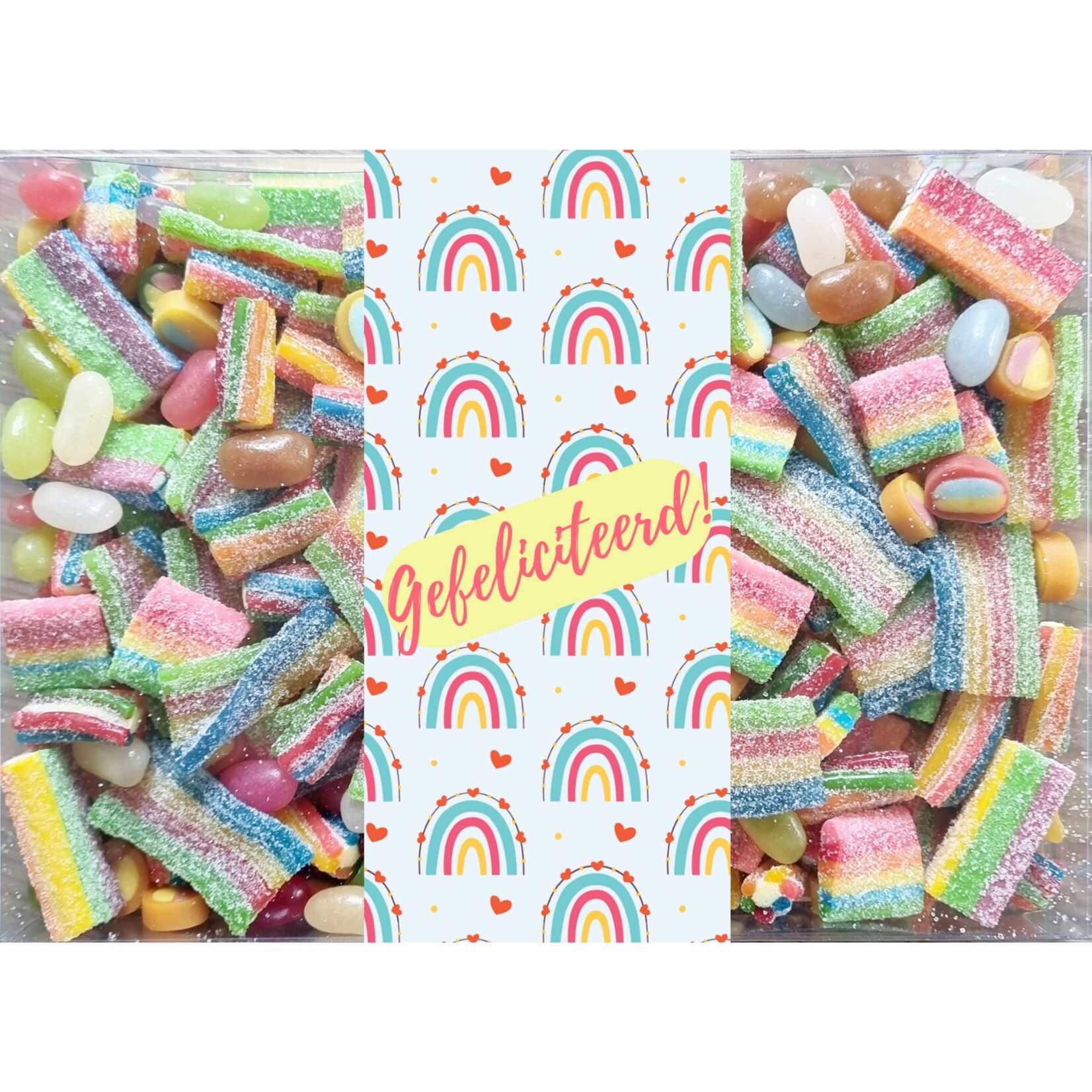 ZoeteGroet Snoepbox Regenboog: Gefeliciteerd