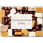 ZoeteGroet Onweerstaanbaar! Pas je eigen tekst sticker aan voor deze mini cadeaubox