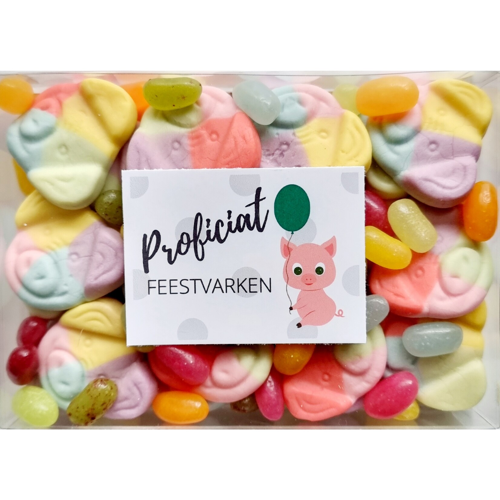 ZoeteGroet Minimix Snoepbox: Proficiat Feestvarken!