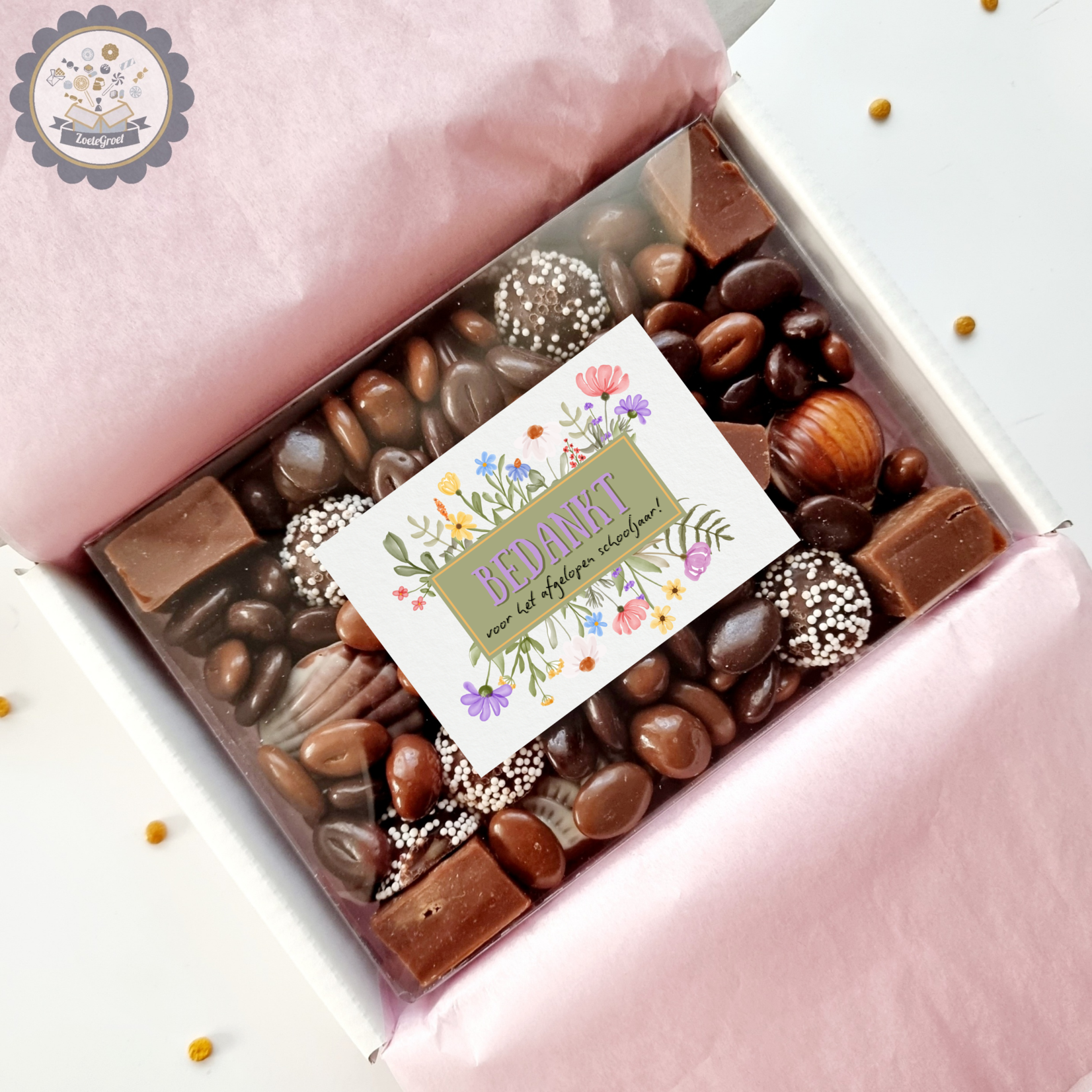 ZoeteGroet Chocolade doosje: Bedankt Voor Het Afgelopen Schooljaar!