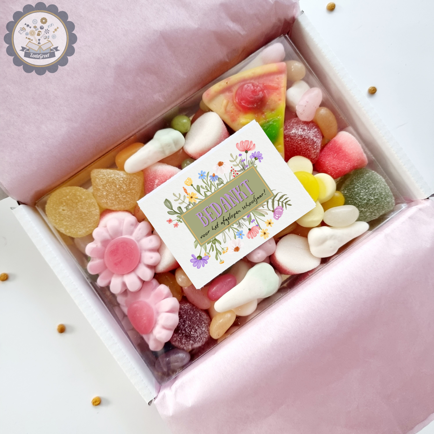 ZoeteGroet Minimix Snoepbox ZoeteGroetjes: Bedankt voor het leuke Schooljaar!