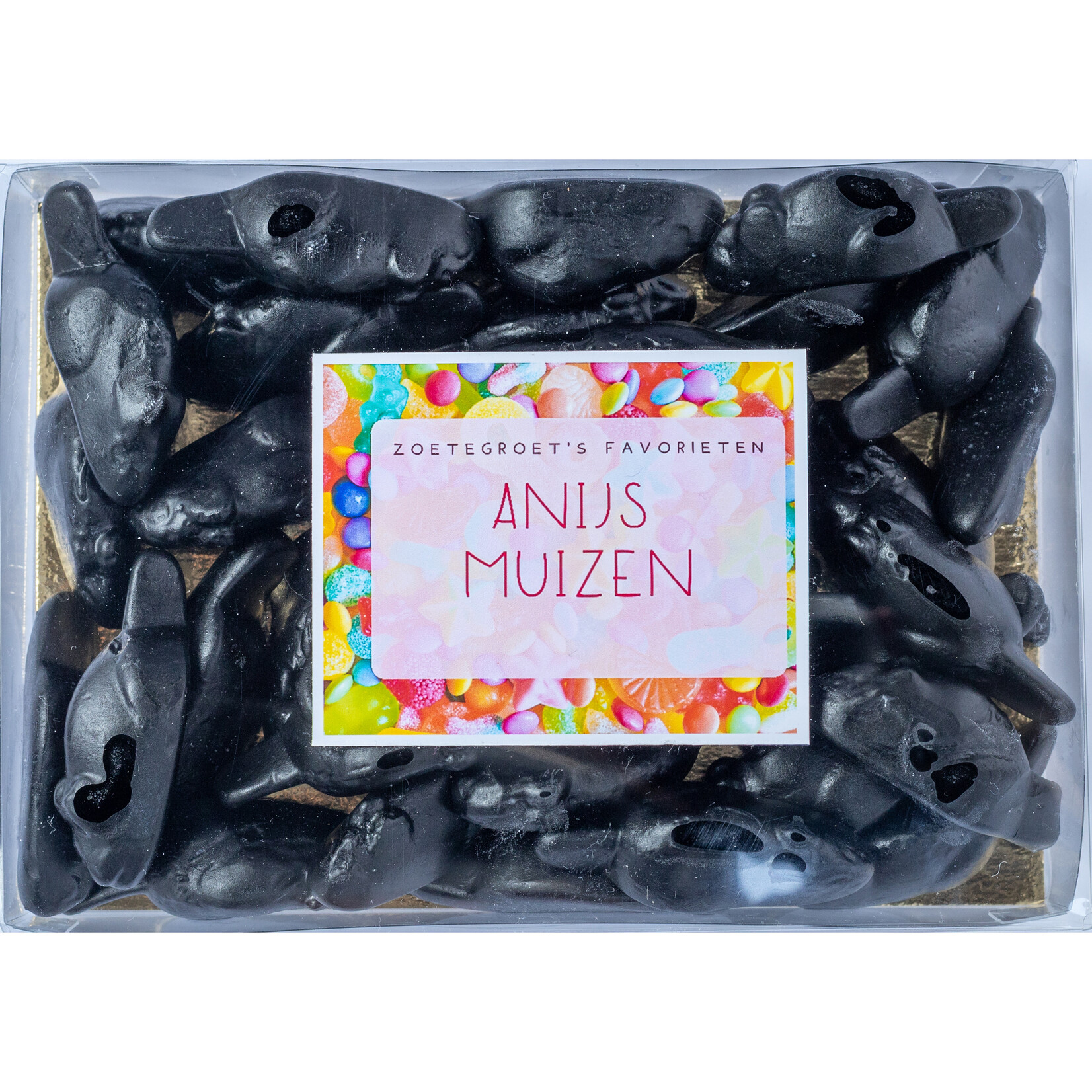 ZoeteGroet ZoeteGroet Favorieten: AnijsMuizen! Met tekst sticker naar keuze!