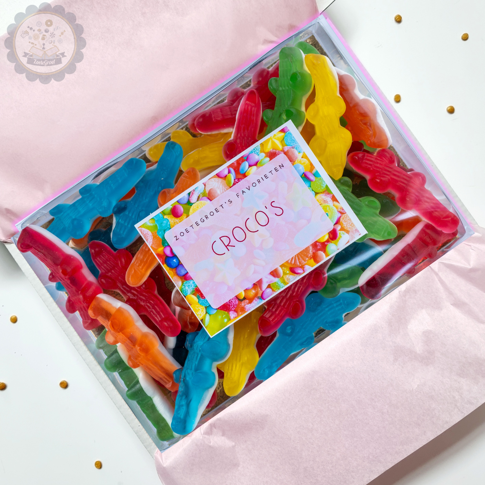 ZoeteGroet ZoeteGroet Favorieten: Croco's! Met tekst sticker naar keuze!