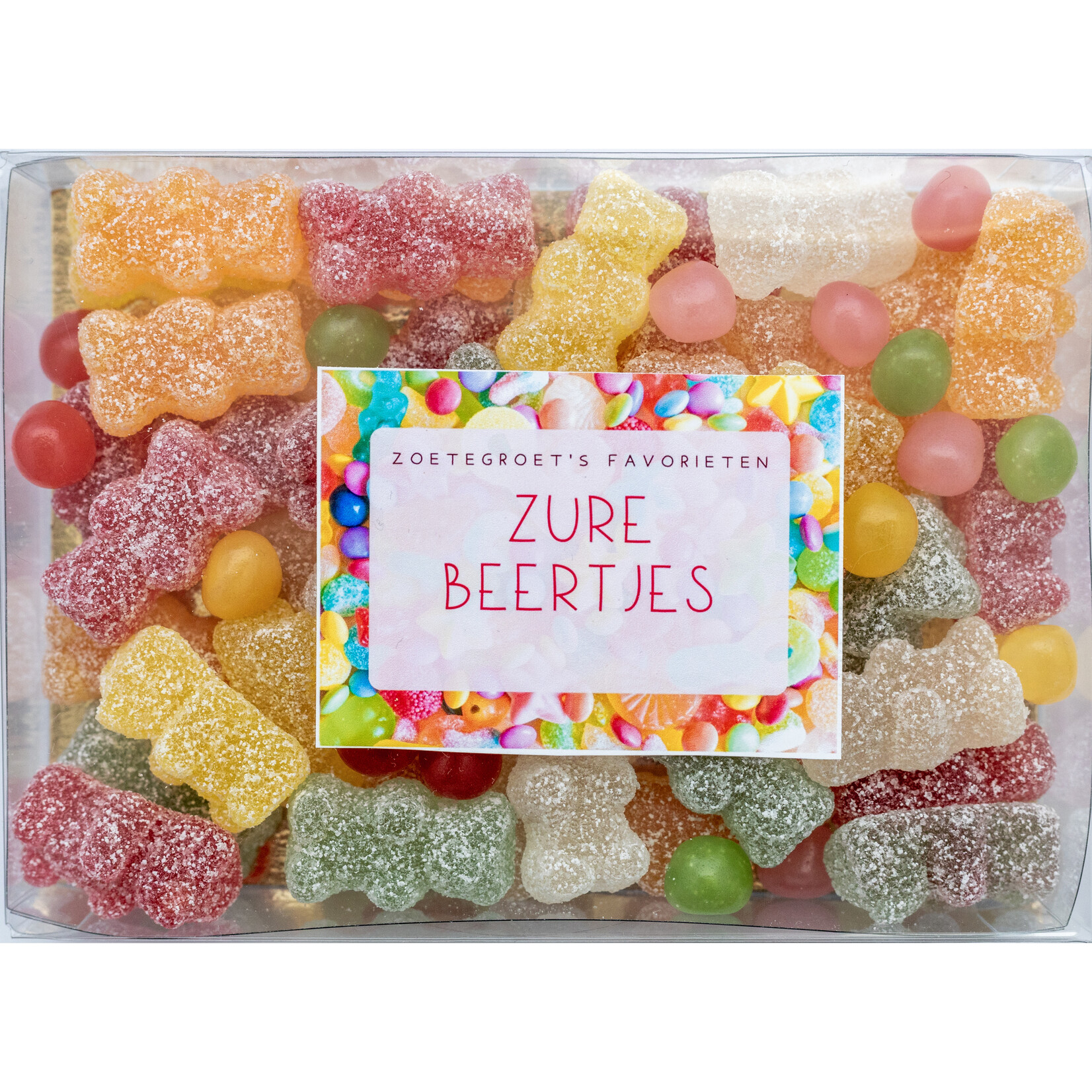 ZoeteGroet ZoeteGroet Favorieten: Zure Beertjes! Met tekst sticker naar keuze!