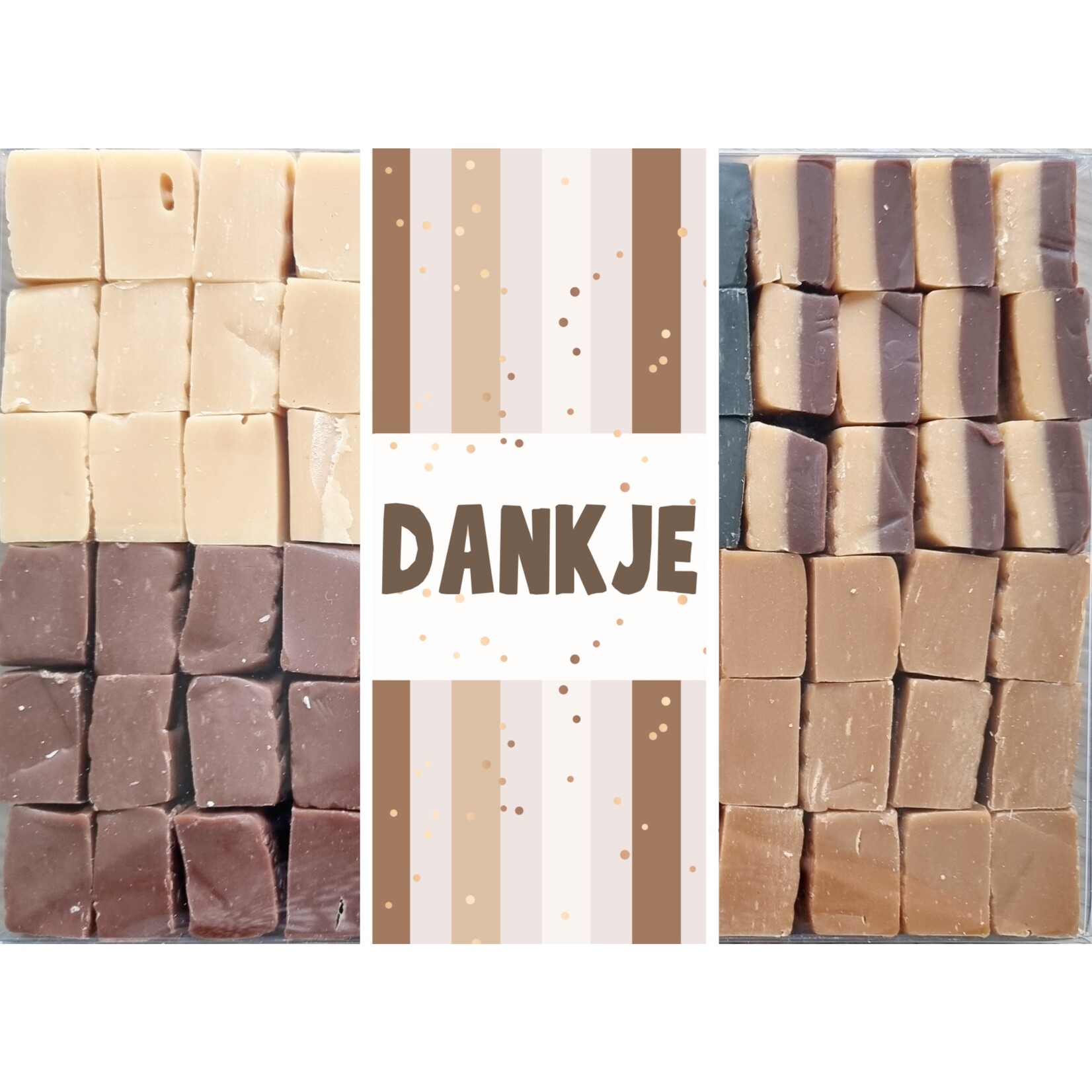 ZoeteGroet Mix Snoepbox: Fudge!  Met sticker tekst naar keuze