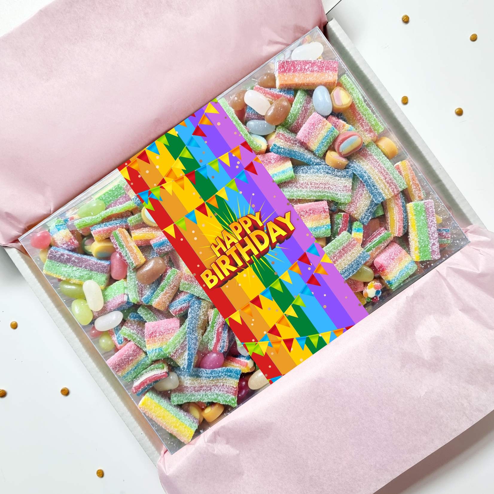 ZoeteGroet Mix Snoepbox Regenboog: Happy Birthday!