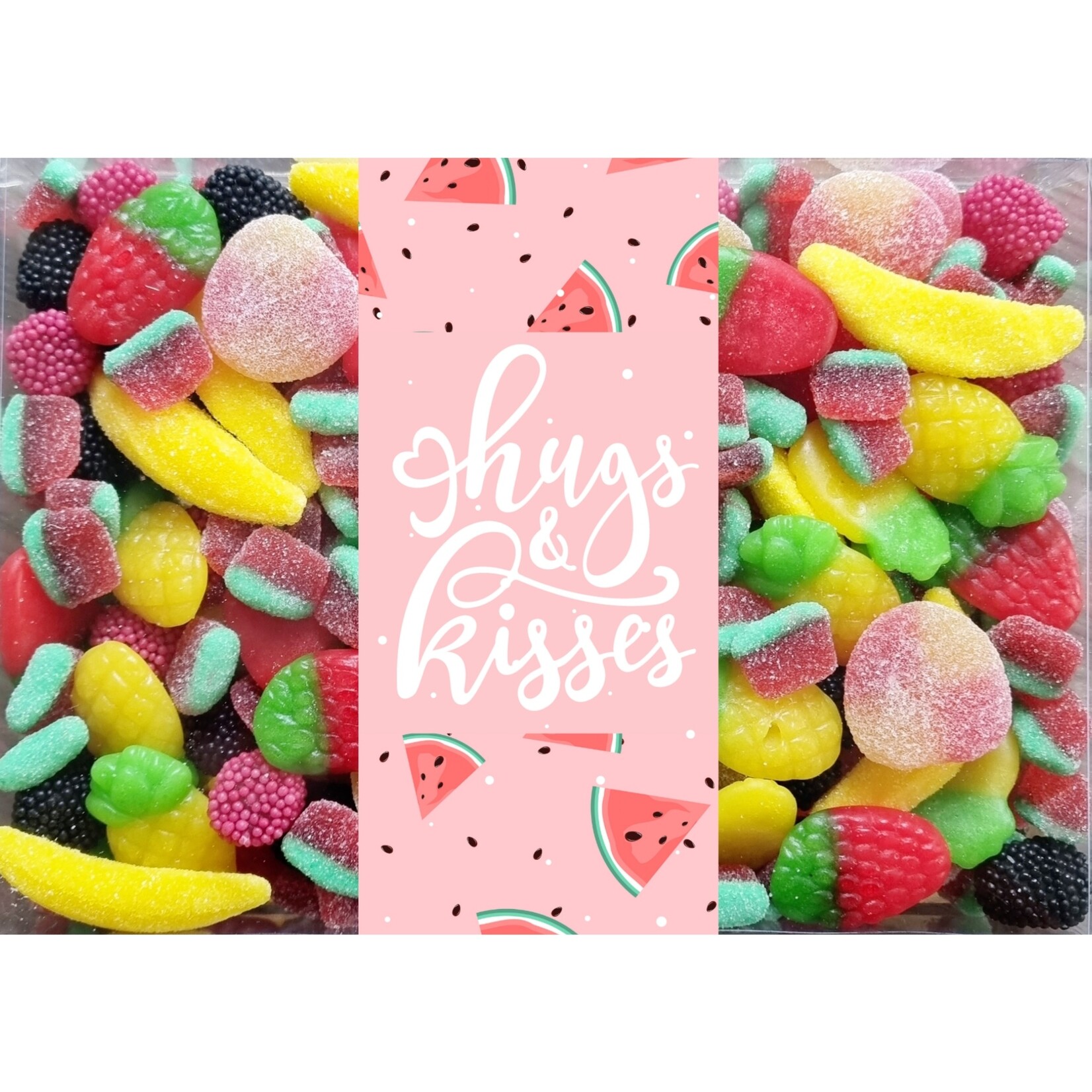 ZoeteGroet Mix Snoepbox Fruitmand: Hugs and Kisses!