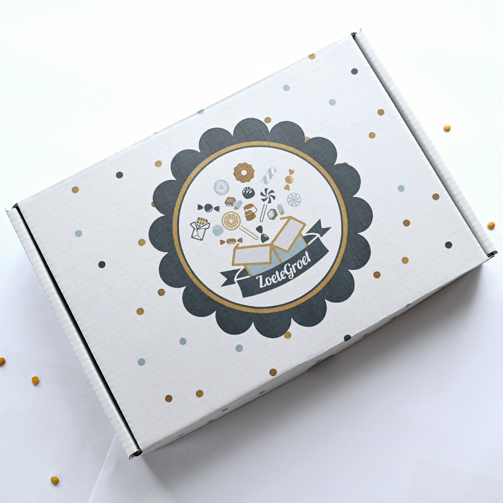 ZoeteGroet Minimix Snoepbox: Pastel met sticker tekst naar keuze!