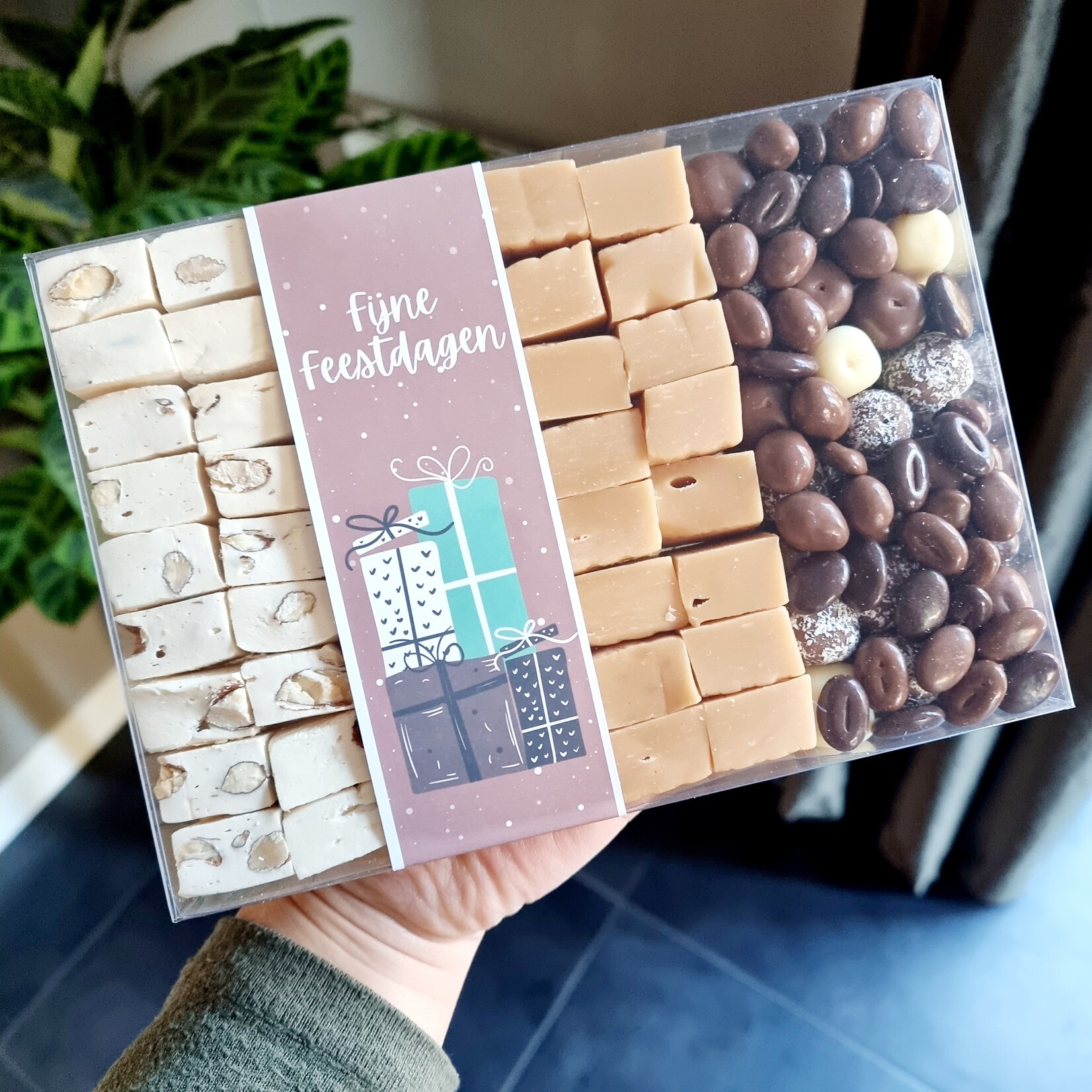 ZoeteGroet Fijne Feestdagen Cadeaubox: Fudge, Nougat & Chocolade