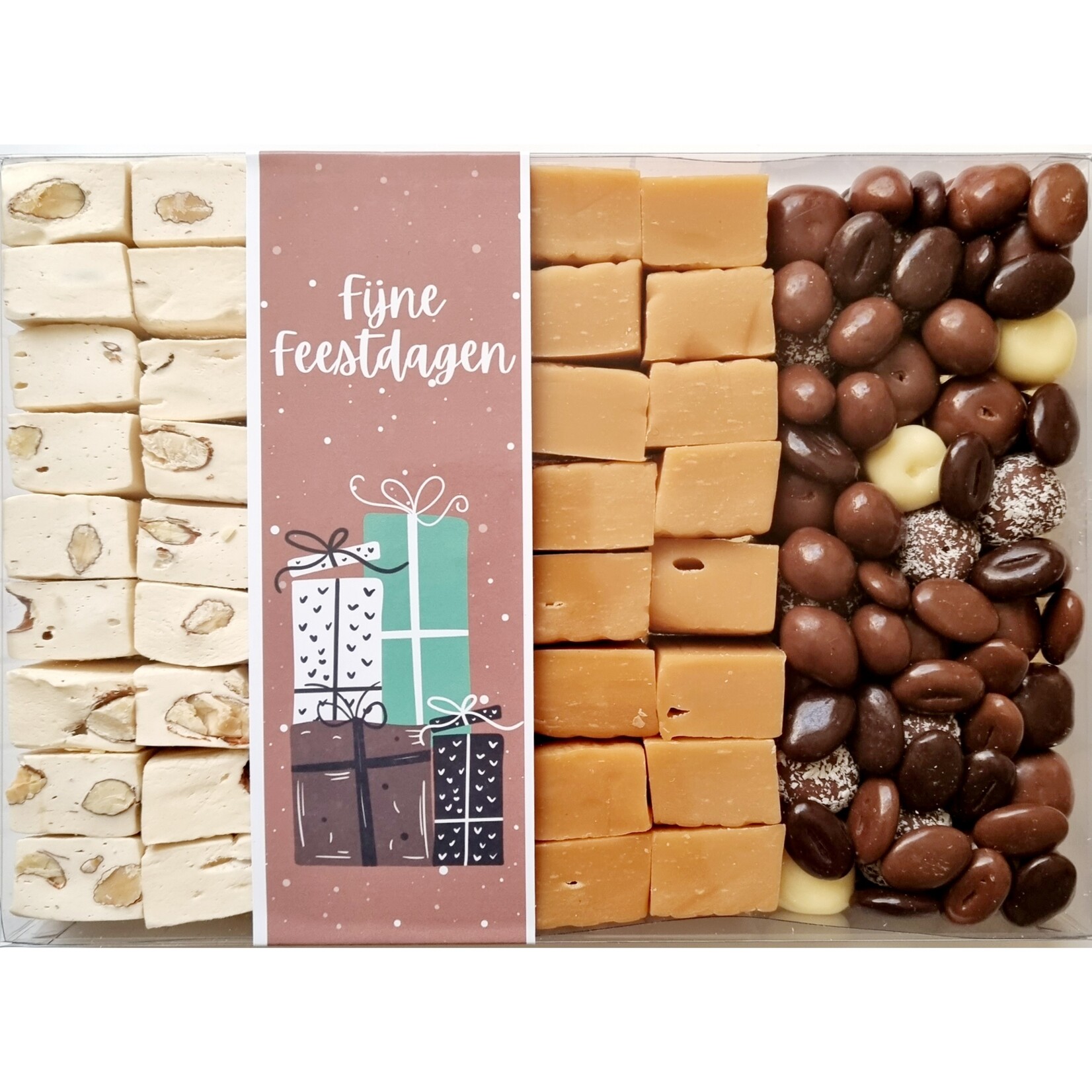 ZoeteGroet Fijne Feestdagen Cadeaubox: Fudge, Nougat & Chocolade
