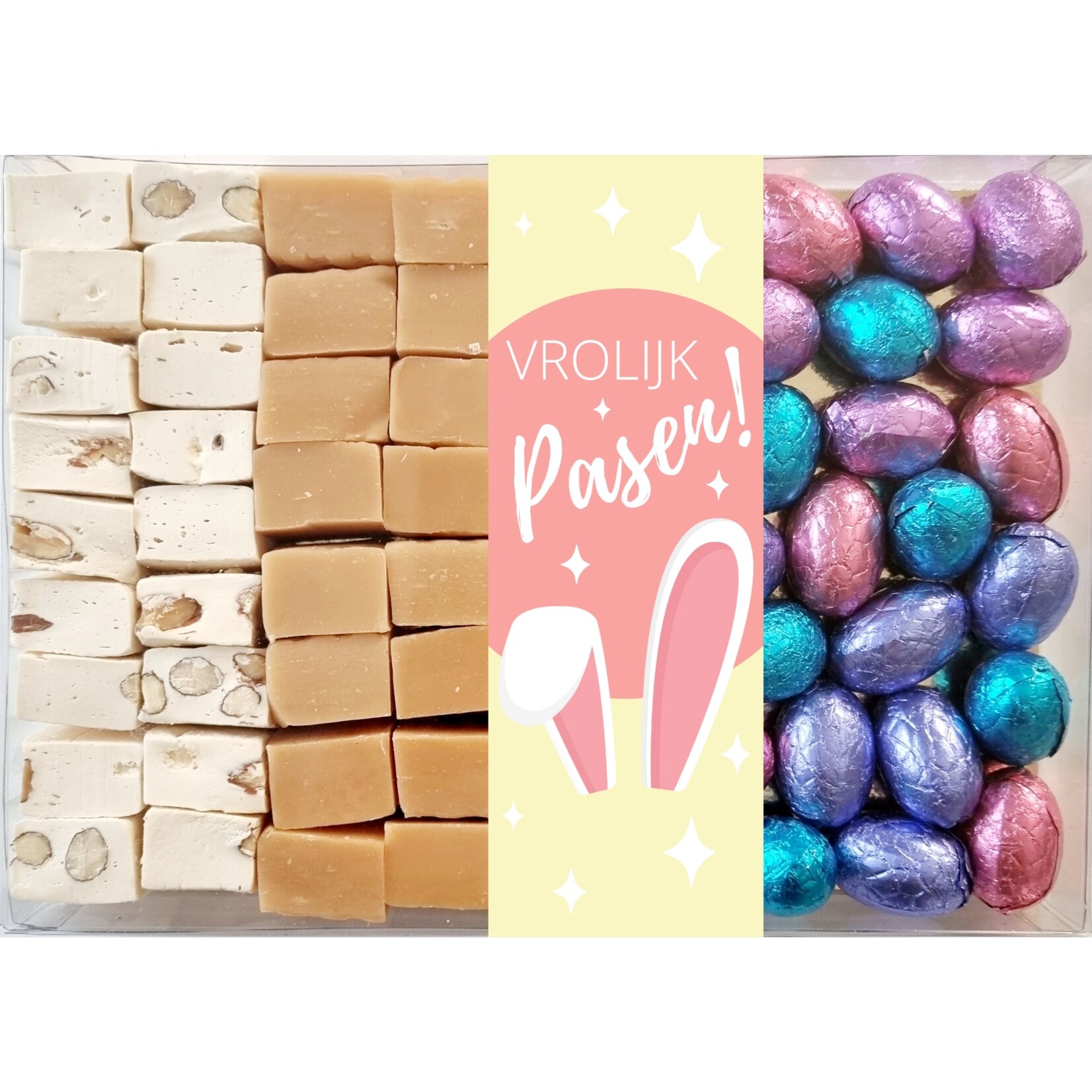 ZoeteGroet Cadeaubox Vrolijk Pasen: Fudge, Nougat & Paas Chocolade!