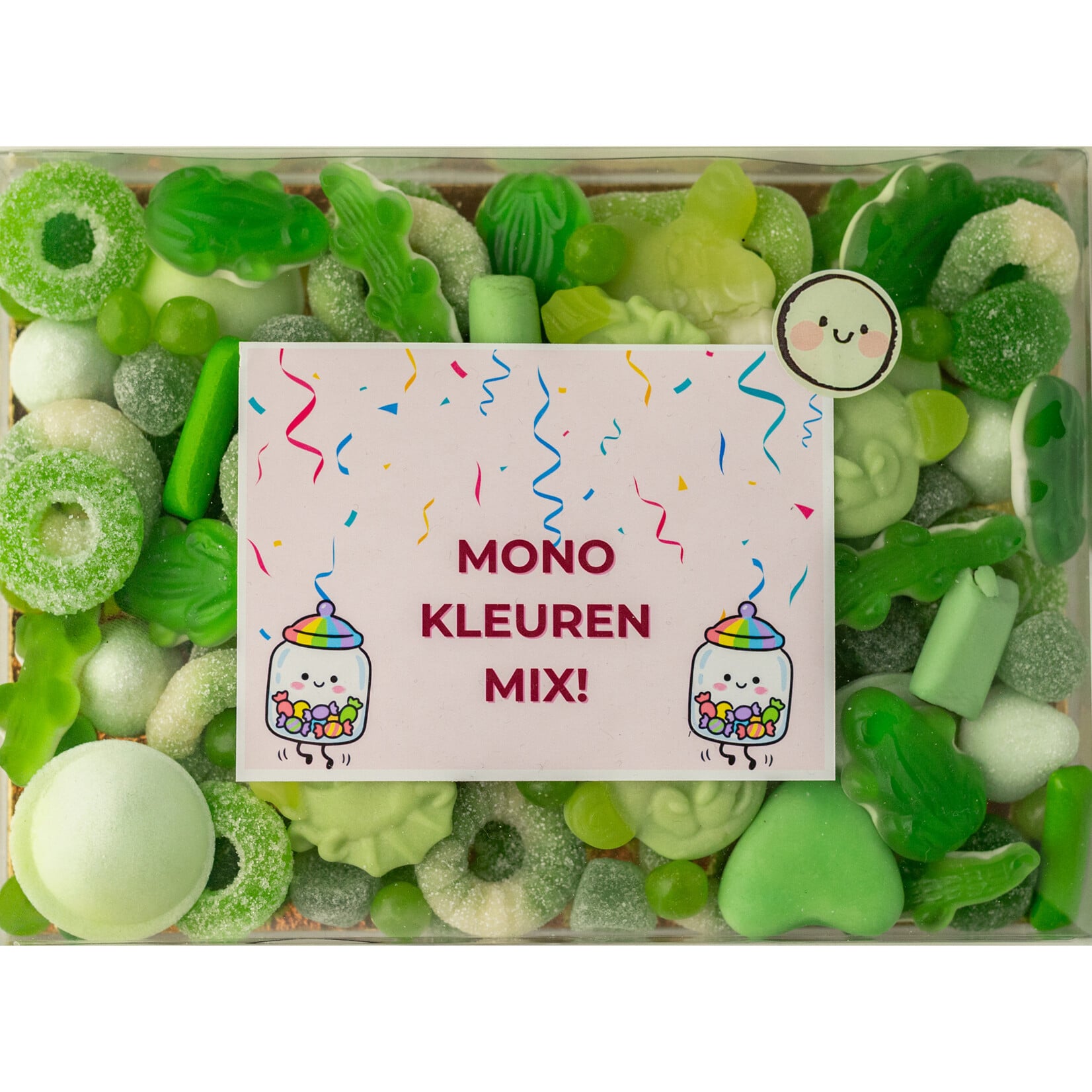 ZoeteGroet 5 verschillende Mono Kleuren Mix 500gr Snoepbox !