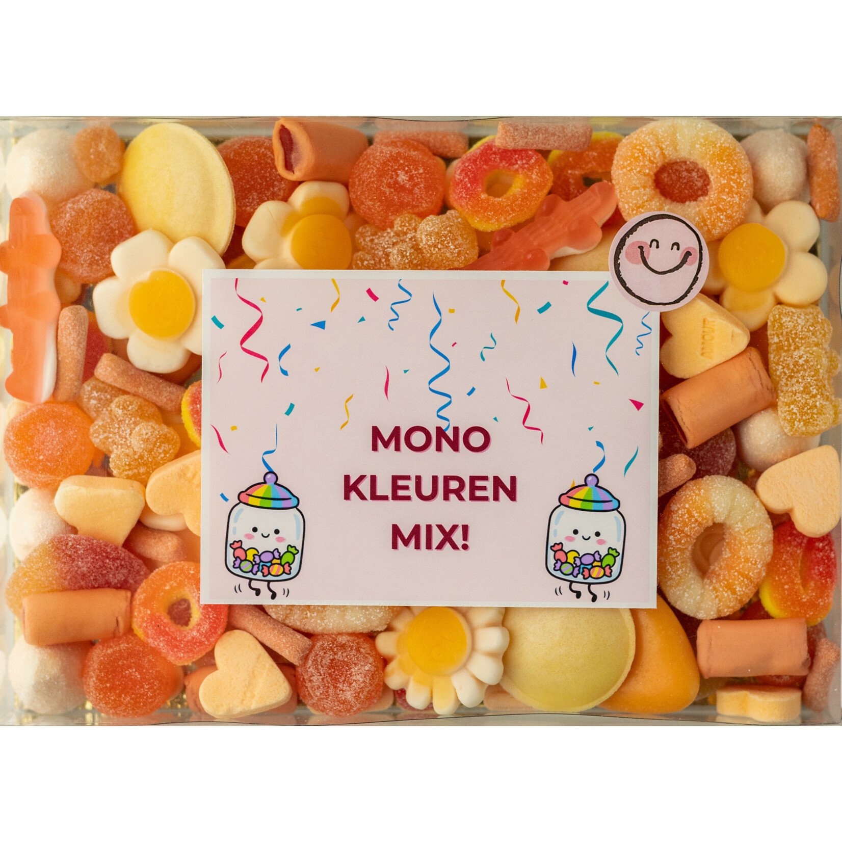ZoeteGroet 5 verschillende Mono Kleuren Mix 500gr Snoepbox !