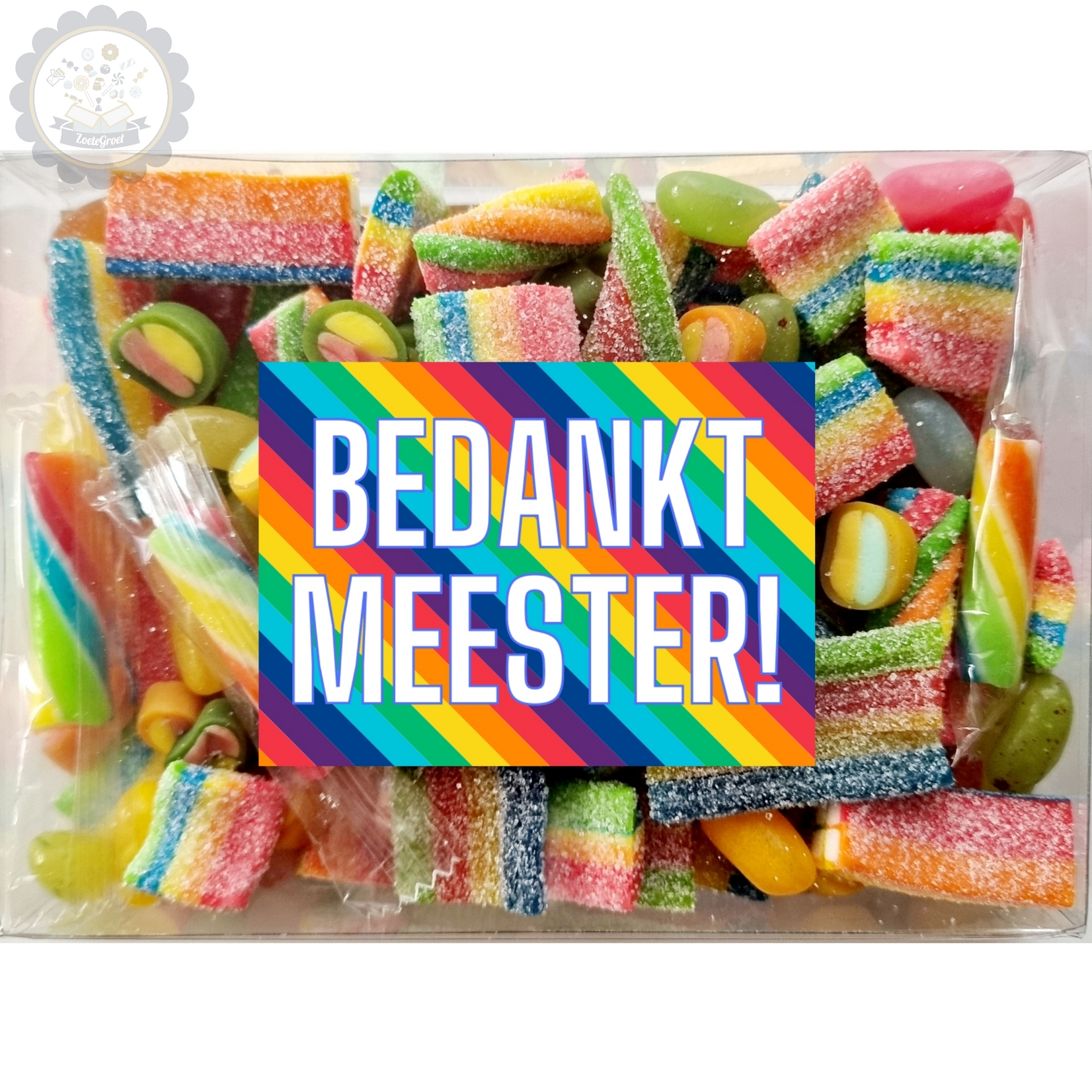 ZoeteGroet Minimix Snoepbox: Rainbow voor Juf of Meester!