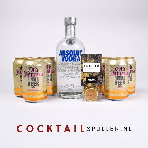 Cocktailspullen.nl Moscow Mule Pakket: 14 Serves Vodka, 6x Ginger Beer en garnering