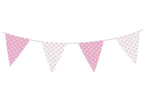 Vlaggenlijn Stippen Baby Roze 3.6M