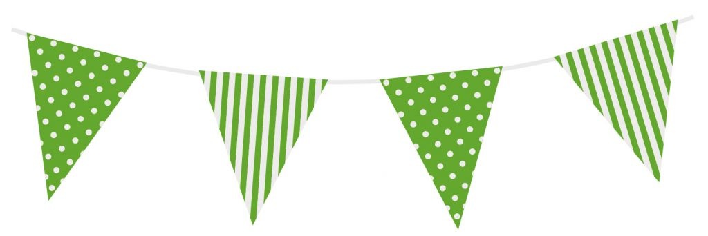 Vlaggenlijn Stippen & Strepen Lime Groen 3.6M