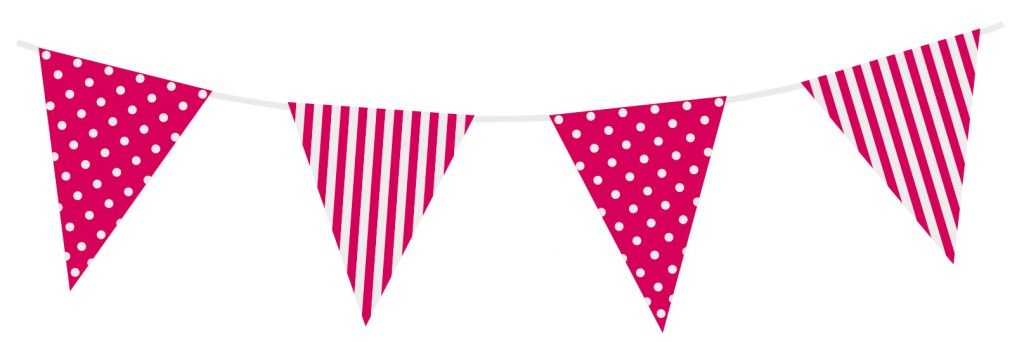 Vlaggenlijn Stippen & Strepen Magenta 3.6M
