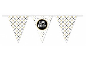 Vlaggenlijn Festive Gold "Happy Birthday" 10M
