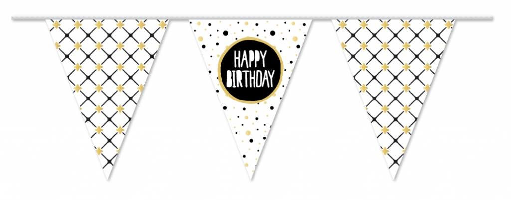 Vlaggenlijn Festive Gold "Happy Birthday" 10M
