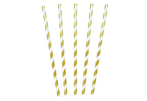 Papieren Rietjes Metallic Goud (20ST)