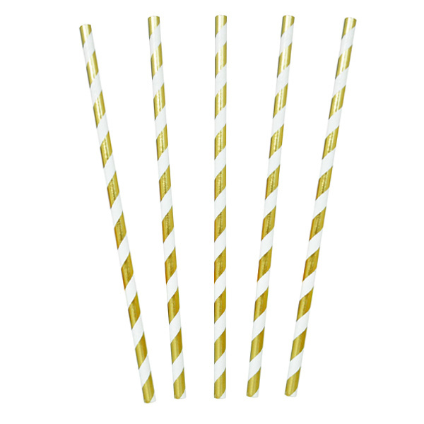 Papieren Rietjes Metallic Goud (20ST)