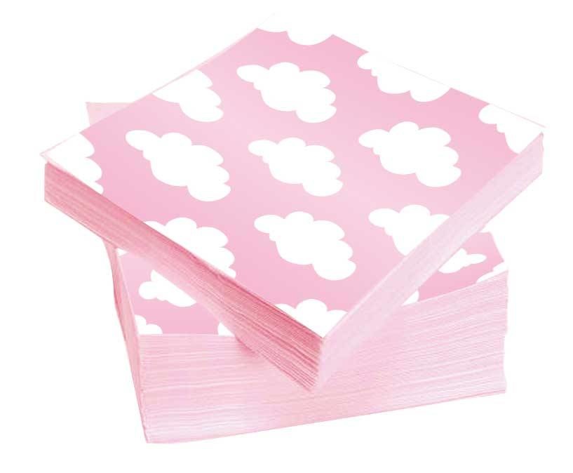 servetten Wolkjes Baby Roze (20ST)