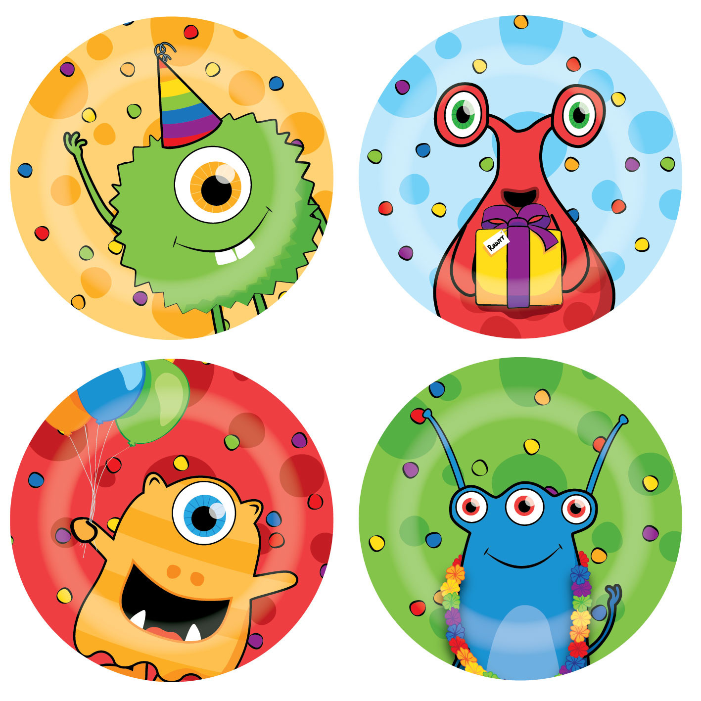 Bordjes Monster Party 23cm  (8ST)
