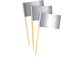 Cocktail Prikkertjes Metallic Zilver (50ST)