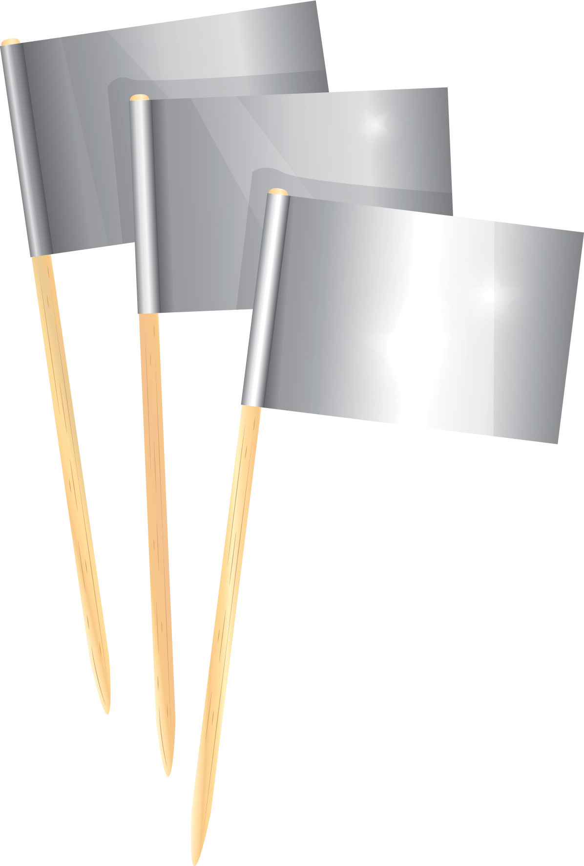 Cocktail Prikkertjes Metallic Zilver (50ST)