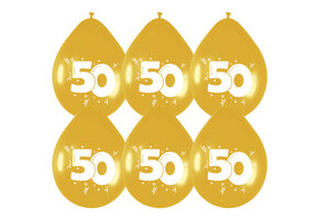 Ballonnen Metallic Goud 50 (6ST)