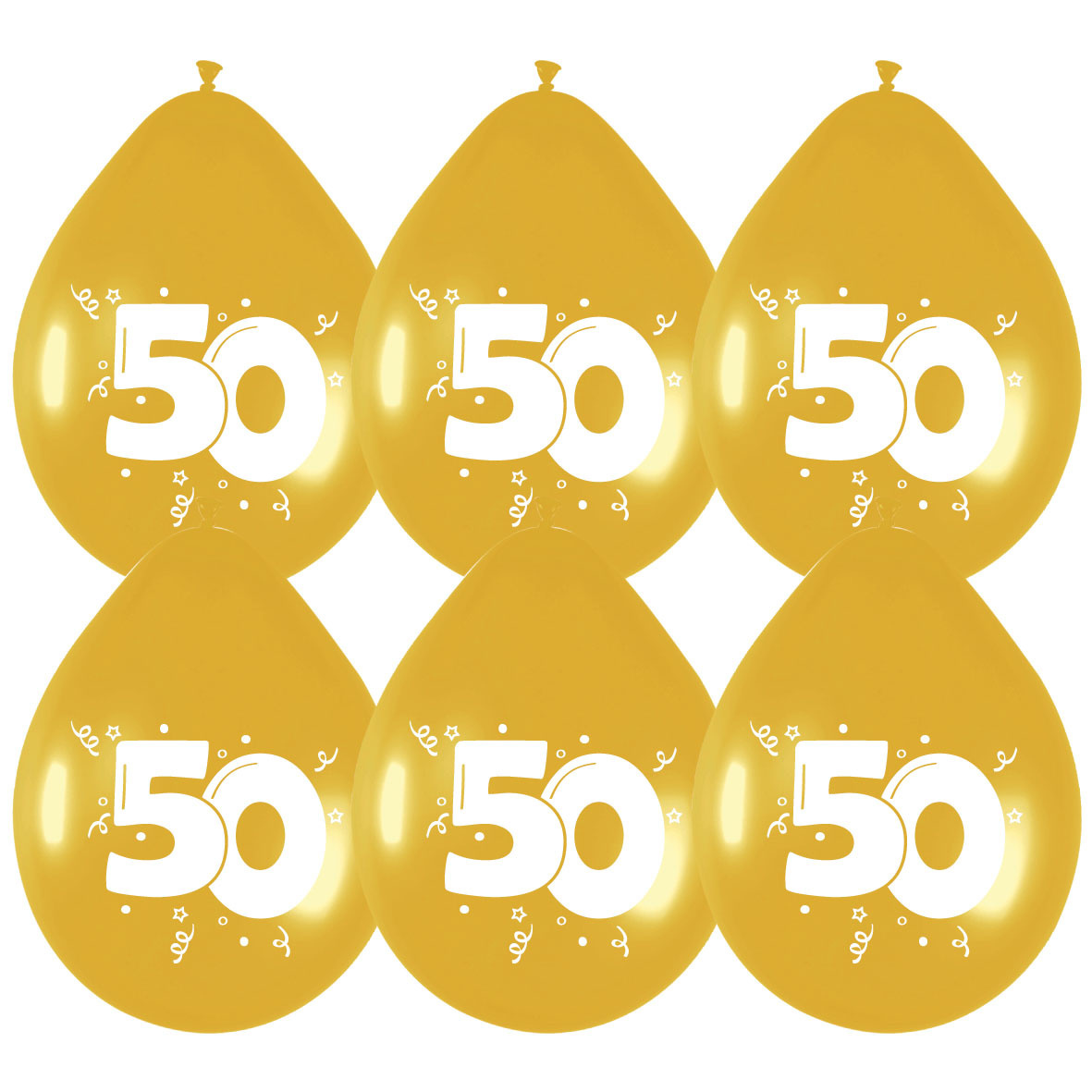 Ballonnen Metallic Goud 50 (6ST)